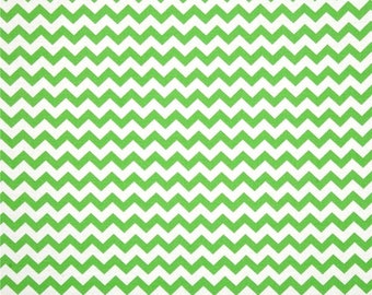 HALF YARD - Chevron, Zig Zag, Green and White, 100% Cotton by the yard SALE