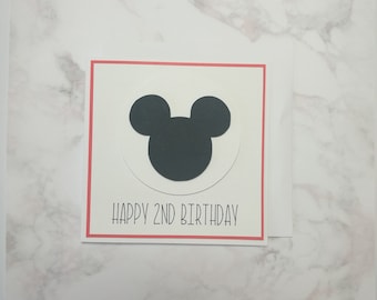 Happy 2nd Birthday Card / Micky Mouse