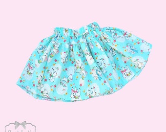 SALE Blue Skirt Girl - Blue Lamb Skirt - Girl Cute Skirt - SALE Skirt Girls Size 4T 4 - Ready to Ship - Toddler Kawaii Pastel Skirt Easter