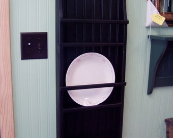 Primitive Pine 3 Rack Plate Rack Black