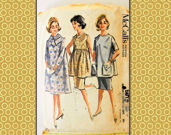 McCalls 60's Maternity dress/ tops pattern 6576 from 1962 size 14 B34 H36 short sleeve or long sleeve