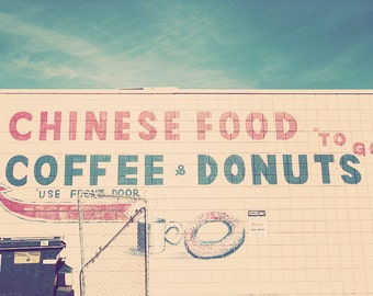 Coffee And Donuts, Las Vegas Nevada, Pink Decor, Blue Green Decor, Coffee Shop, Coffee House, Gift Coffee Lover, Room Decor, Home Art Decor