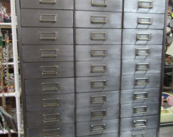 Industrial cabinet 30 drawers ideal for jewelry, parts or??