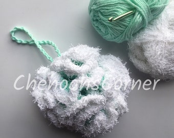 Large Bath Loofah, Crocheted Bath Pouf