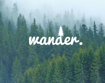 Wander Tree Decal / Nature Decals / Laptop Decals / Car Decals / Adventure Decals / Computer Decals / MacBook Decals / Window Decals
