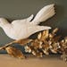 Vintage Bird Wall Decor - Burwood / Syroco 1967 - Flowering Tree Branch Plaque - Metallic Gold Finish - Molded Composite - 12.5" x 9"