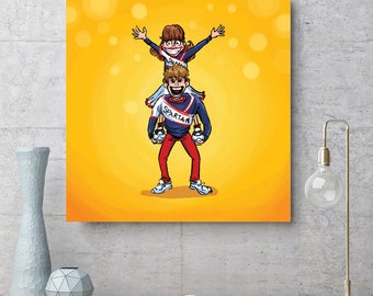 SPARTAN CHEERLEADERS - 10 x 10 in Giclee Print - Digital Illustration - SNL Legends - Comedy and Entertainment Art - Saturday Night Live Art