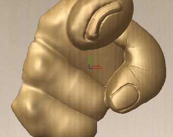 Pointing hand Solid 3D model for CNC routers and mills useful on 3D printers instant digital delivery in one zip file