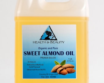 7 Lb, 1 gal SWEET ALMOND OIL Organic Carrier Cold Pressed 100% Pure