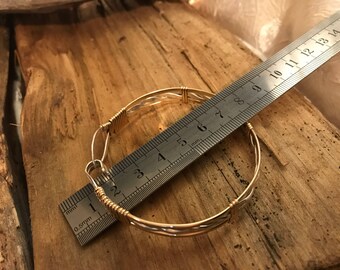 Handmade Gold Bracelet with silver woven inside and gold accents (Model K)