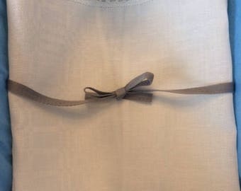 NEW!!! Handmade white linen towel with crochet borders
