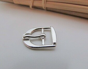 4 belt buckle for strap max 12 mm - silver - 2 x 1.7 cm - 12.52