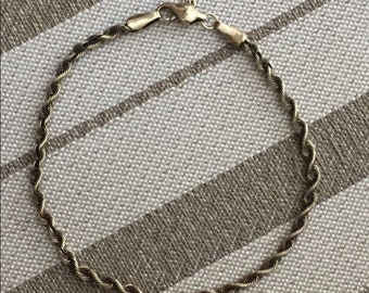 Solid 14k Vintage 7.25” Rope Bracelet