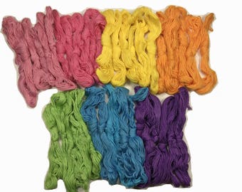 Friendship Bracelet Floss - Embroidery Threads - Embroidery Floss - Braid Bracelet Craft Floss Rainbow 7 Colors 13 Yard Each Skein 42 Skeins
