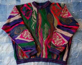 Vintage 1990s Coogi Sweater, Australian, Mercerized Cotton XL