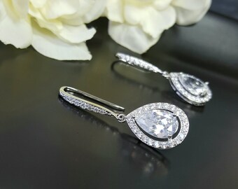 Crystal Teardrop Earrings, Rhinestone Wedding Earrings, Bridesmaids Gift Earrings, Mother of the Bride, Bridesmaid Gift Jewelry, Vivian