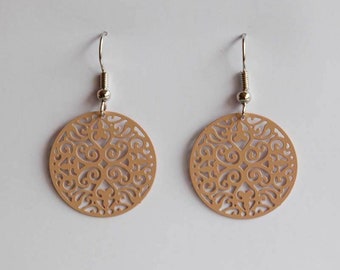 Medium Ornament Earrings in beige