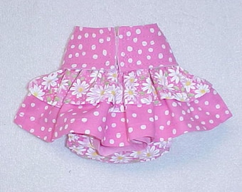 Female Dog Diaper Britches Pet Panties Wrap Skirt Size XSmall To 5XLarge Pink Daisy And Dot Fabric