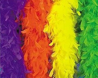60gram 72" Turkey Chandelle Feather Boas, Pick Up (White .Royal Blue)