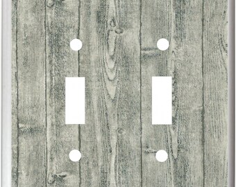 Gray Barn Board Image Design Light Switch Cover Plate or Outlet Home Decor Free Shipping to U.S.!!! You pick plate size