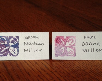 Floral Block-printed Place Cards