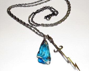 Barbary Coast- Repurposed Charm & Jasper Pendant Necklace