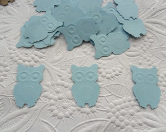 50 Light Blue Owl Confetti-1 Inch-Scrapbooking-Gift Wrapping-Embellishments-Baby Shower-Girl-Boy-Birthday Party-Punches