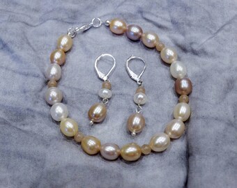 Pearl Bracelet and Earring Set