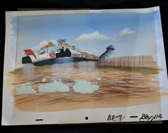 The Real Ghostbusters (1991) Animation Production ECTO-1 Cel with Hand Painted Background