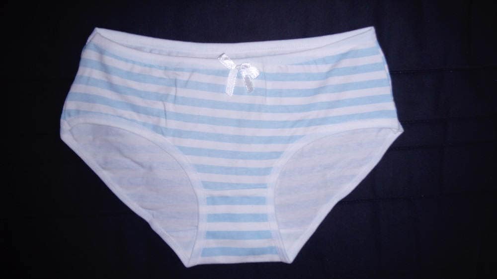 Cosplay Panties Blue and White Striped Underwear Bikini
