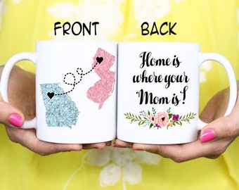 Mother Gift - Gift to Mom - MOM GIFT Home is where your Mom is - Personalized Gift - Personalized Christmas Mug - Christmas Gift- Mug Gift