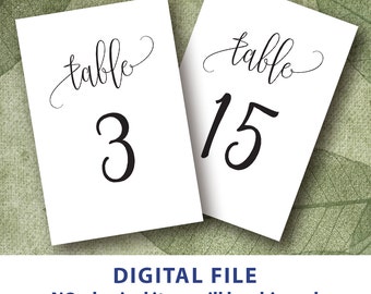 Table numbers printable 4x6 Classic wedding table number 1-30