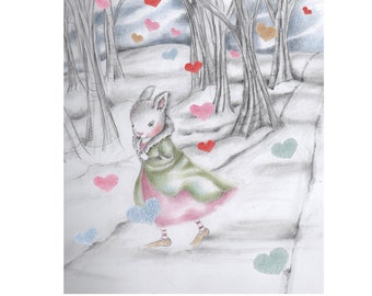 Valentine bunny greeting card