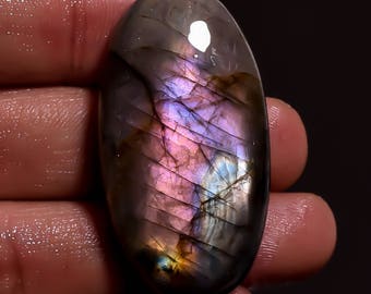Natural Purple Labradorite Cabochon ,Multy Labradorite Gemstone,Labradorite loose gemstone,Jewelry Use 89.2Crt,Size 43X23X10MM-MI-1315