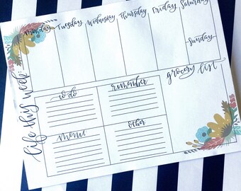 Calligraphy calendar | Etsy