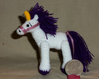 Unicorn Miniature Crochet Thread Artist Ready to Ship