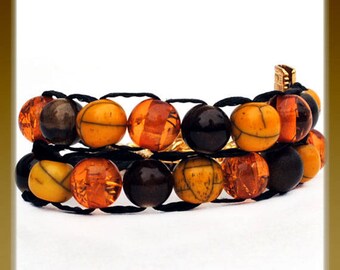 3-Row Autumn - Ablet Knitting Abacus - Row Counting Bracelet