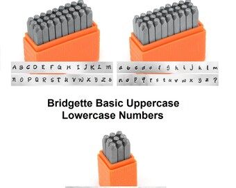 ImpressArt Basic BRIDGETTE Uppercase, Lowercase and Numbers 3mm Metal Stamp Set, Alphabet Economy Kit, Hand Stamping Tool