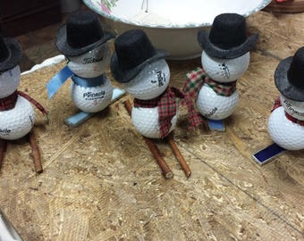 Handmade Golf Ball Snowmen