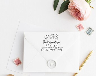 Return Address Stamp, Address Stamp, Custom Address Stamp, Housewarming Gift, Personalized Return Address Stamp, Rubber Stamp 100