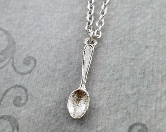 Spoon Necklace SMALL Spoon Pendant Necklace Spoon Jewelry Little Spoon Charm Necklace Girlfriend Necklace Bridesmaid Girlfriend Necklace
