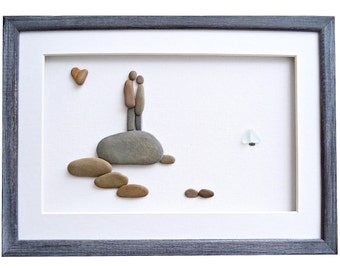 Pebble Art Sea glass art Unique Gifts Home Decor by PebbleArtDream