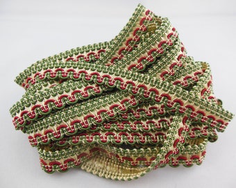Stripe upholstery green / Burgundy