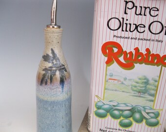 Oil Cruet with cobalt leaf design