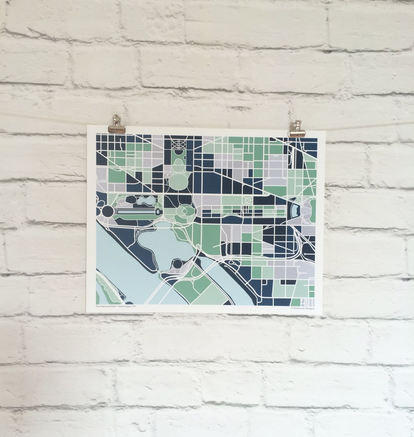 Washington DC National Mall Map Print