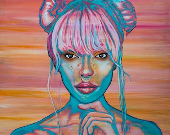Pink Hair ARTWORK PRINT by Carlo Costantino