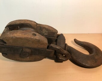 Antique Wood Snatch Block Pulley