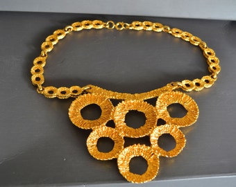 Rarest brutalist Robert Larin necklace moon craters