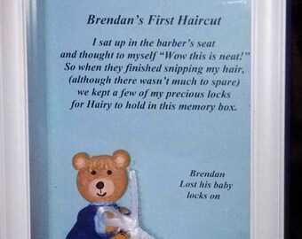 Baby's Hair Keepsake, Baby's First Haircut Shadow Box, Baby's Lock of Hair Keepsake, First Curl Keepsake Box, First Baby Gift for Parents