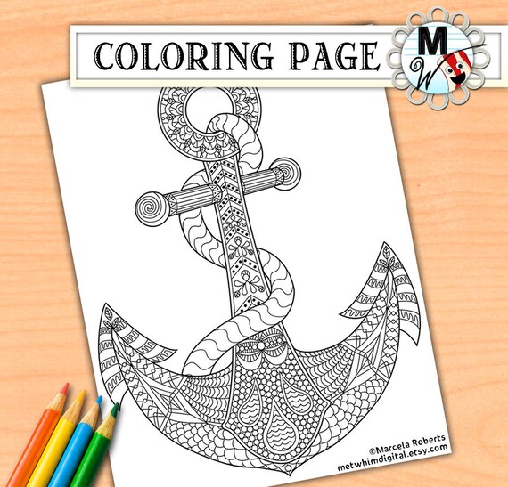 anchor coloring page for adults anchor adult coloring page instant digital download of a printable nautical coloring page - Anchor Coloring Page anchor coloring page for adults anchor adult coloring page instant digital download of a printable nautical coloring page - Anchor Coloring Page